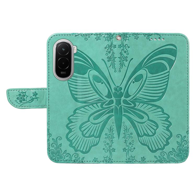 For Xiaomi Poco M7 4G 171mm Swallowtail Butterfly Embossed Leather Phone Case