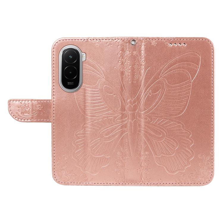 For Xiaomi Poco M7 4G 171mm Swallowtail Butterfly Embossed Leather Phone Case