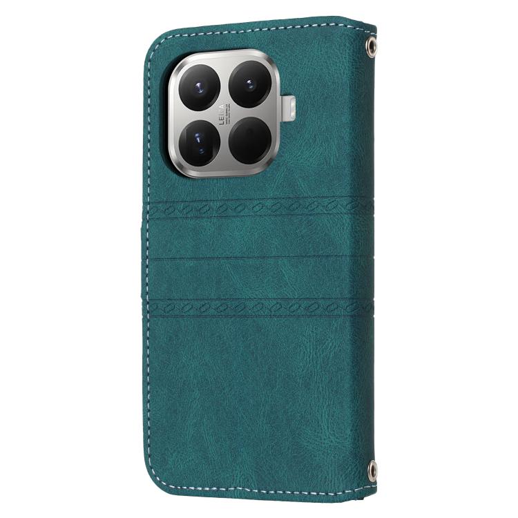 For Xiaomi 15T Pro 5G Embossed Stripes Skin Feel Leather Phone Case
