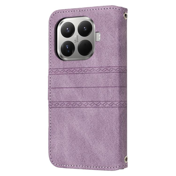For Xiaomi 15T Pro 5G Embossed Stripes Skin Feel Leather Phone Case