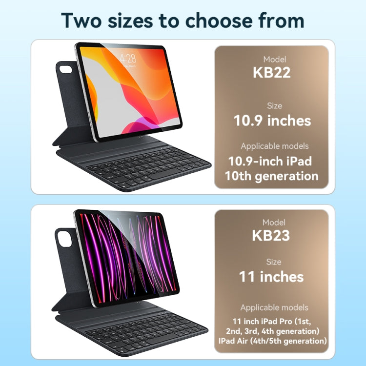 For iPad 10th Gen 10.9 2022 Yesido Dual-sided Clip Magnetic Keyboard Leather Case - Black