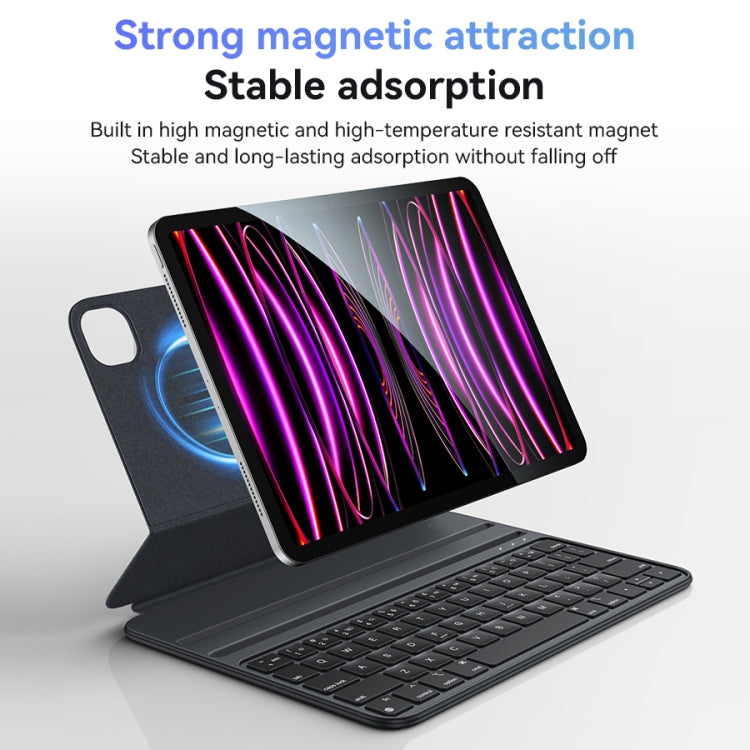 For iPad 10th Gen 10.9 2022 Yesido Dual-sided Clip Magnetic Keyboard Leather Case - Black