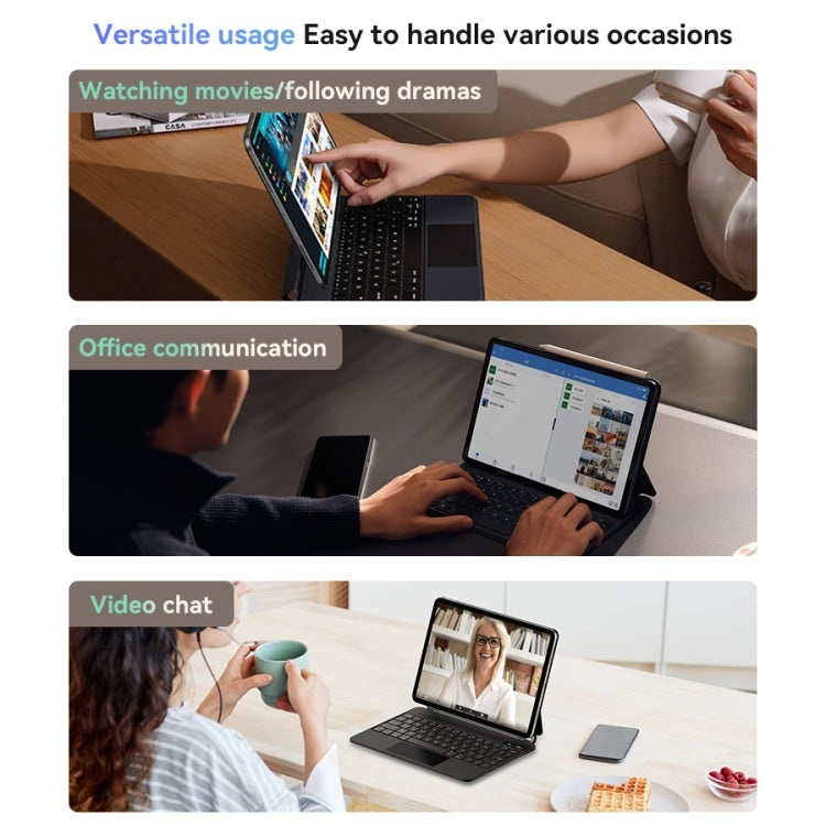 For iPad 10th Gen 10.9 2022 Yesido Dual-sided Clip Magnetic Keyboard Leather Case - Black