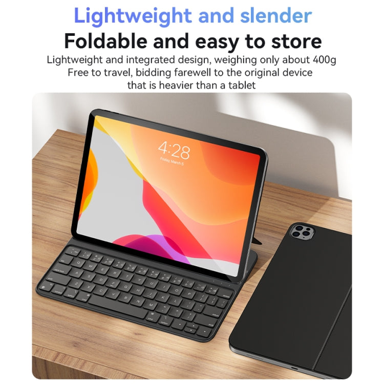 For iPad 10th Gen 10.9 2022 Yesido Dual-sided Clip Magnetic Keyboard Leather Case - Black