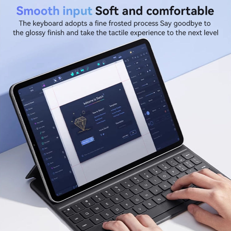 For iPad Pro 11 2022 / Air 10.9 2022 Yesido Dual-sided Clip Magnetic Keyboard Leather Case - Black