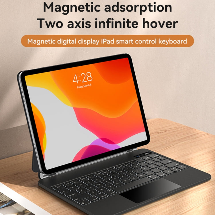 For iPad 10th Gen 10.9 2022 Yesido Dual-sided Clip Digital Display Magnetic Keyboard Leather Case - Black