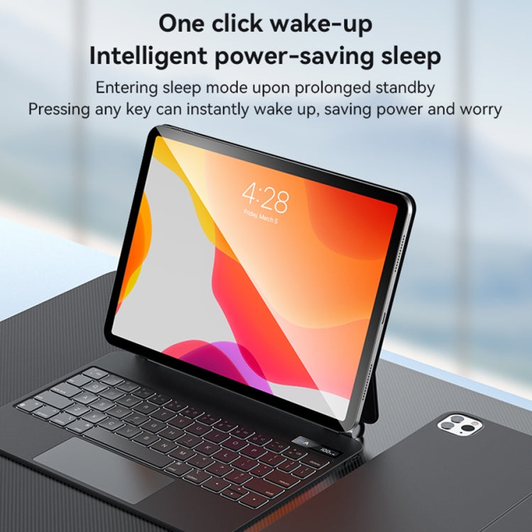 For iPad 10th Gen 10.9 2022 Yesido Dual-sided Clip Digital Display Magnetic Keyboard Leather Case - Black