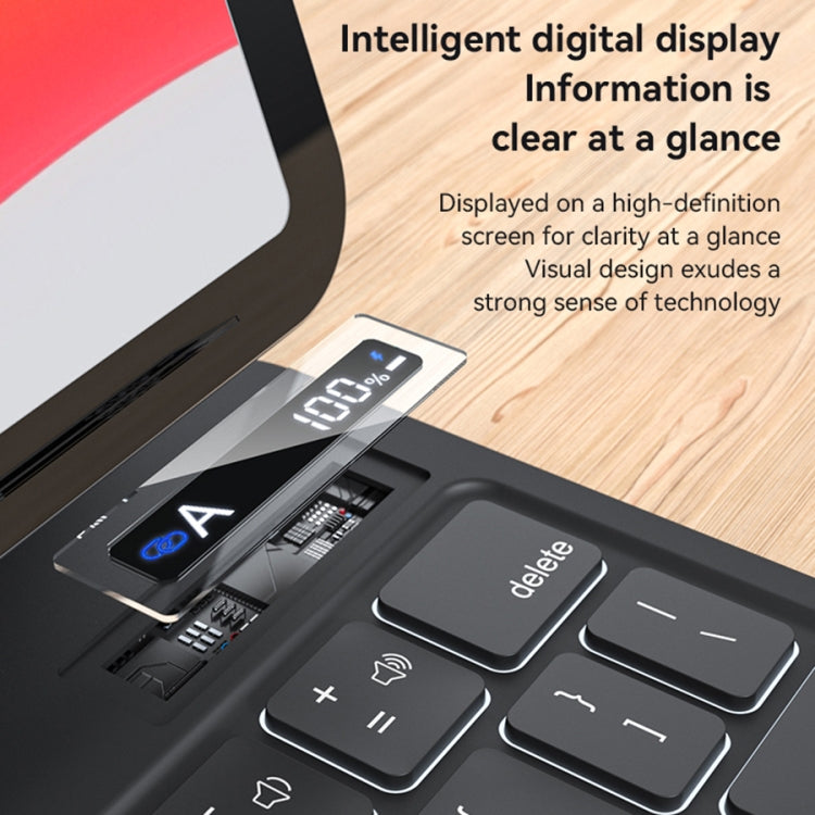 For iPad Pro 12.9 2020 / 2018 Yesido Dual-sided Clip Digital Display Magnetic Keyboard Leather Case - Black