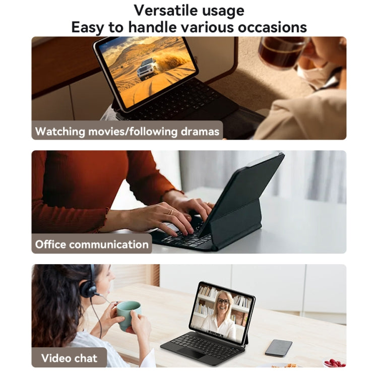For iPad Pro 12.9 2020 / 2018 Yesido Dual-sided Clip Digital Display Magnetic Keyboard Leather Case - Black