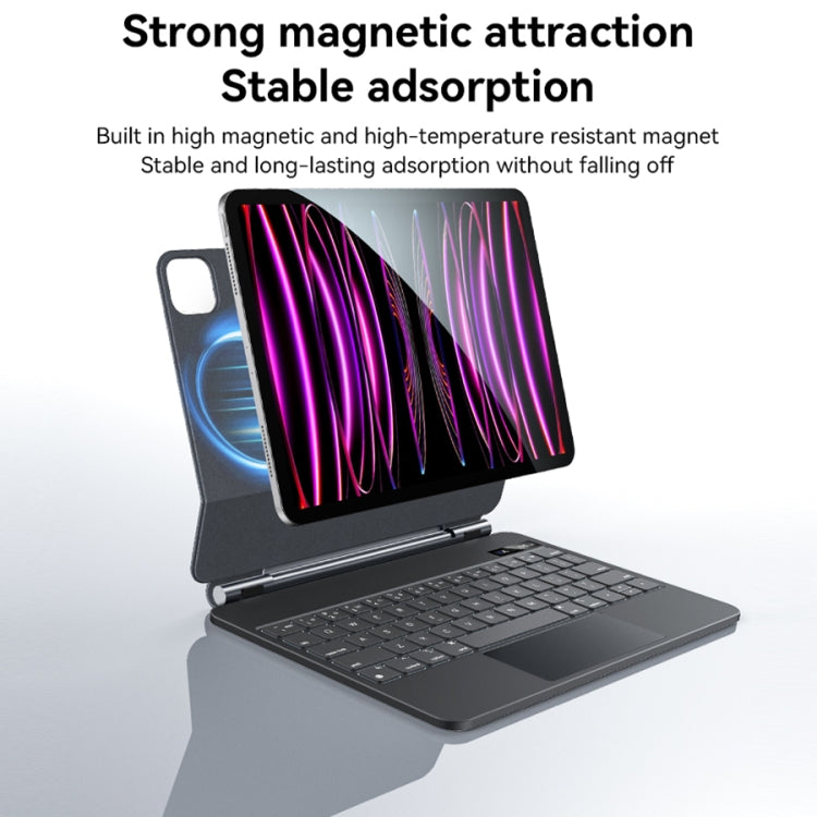 For iPad Pro 12.9 2020 / 2018 Yesido Dual-sided Clip Digital Display Magnetic Keyboard Leather Case - Black