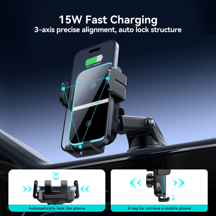 JOYROOM JR-ZS246S Car Instrument Platform Wireless Charger Phone Holder - Black