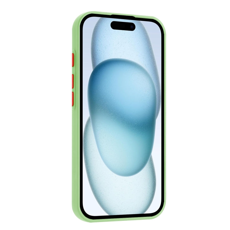 For iPhone 16 Skin Feel Card Contrast Color Button TPU Phone Case
