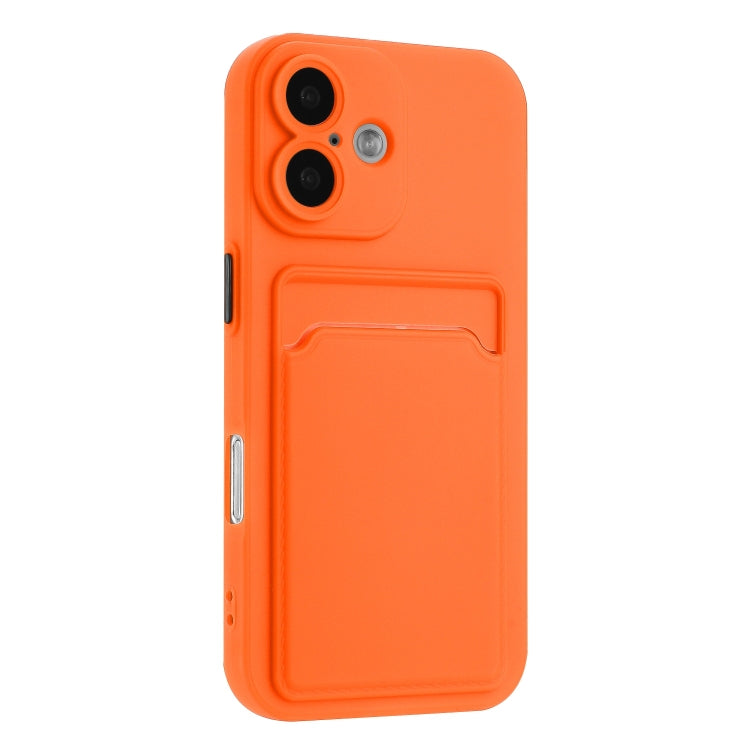 For iPhone 16 Skin Feel Card Contrast Color Button TPU Phone Case