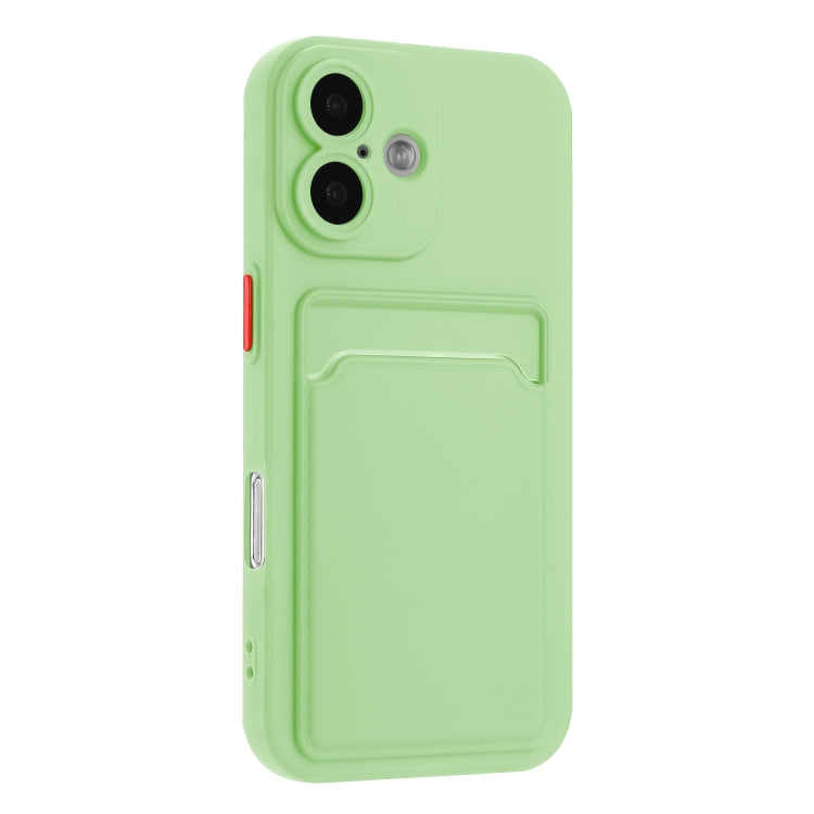 For iPhone 16 Plus Skin Feel Card Contrast Color Button TPU Phone Case