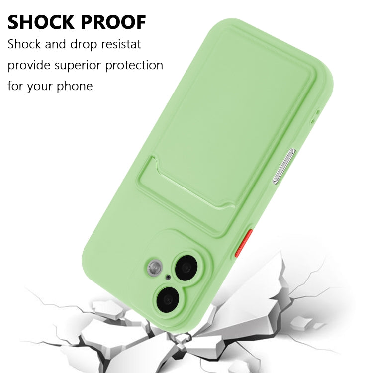 For iPhone 16 Plus Skin Feel Card Contrast Color Button TPU Phone Case