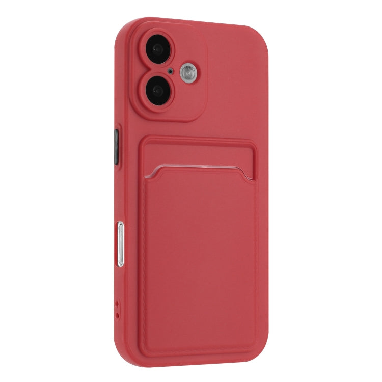 For iPhone 16 Plus Skin Feel Card Contrast Color Button TPU Phone Case