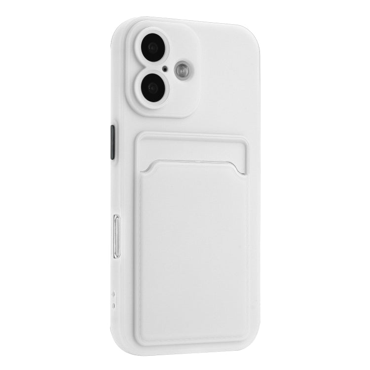 For iPhone 16 Plus Skin Feel Card Contrast Color Button TPU Phone Case