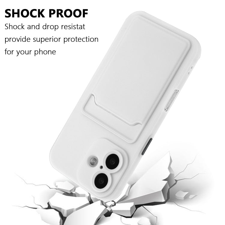 For iPhone 16 Plus Skin Feel Card Contrast Color Button TPU Phone Case