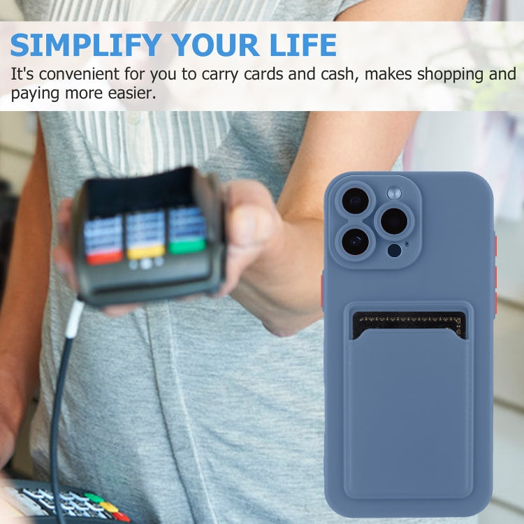 For iPhone 16 Pro Skin Feel Card Contrast Color Button TPU Phone Case
