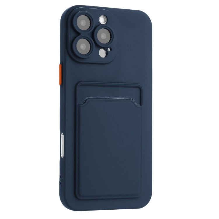 For iPhone 16 Pro Skin Feel Card Contrast Color Button TPU Phone Case
