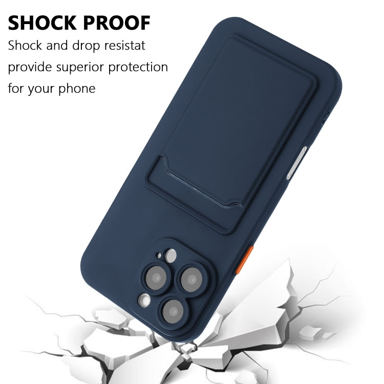 For iPhone 16 Pro Skin Feel Card Contrast Color Button TPU Phone Case