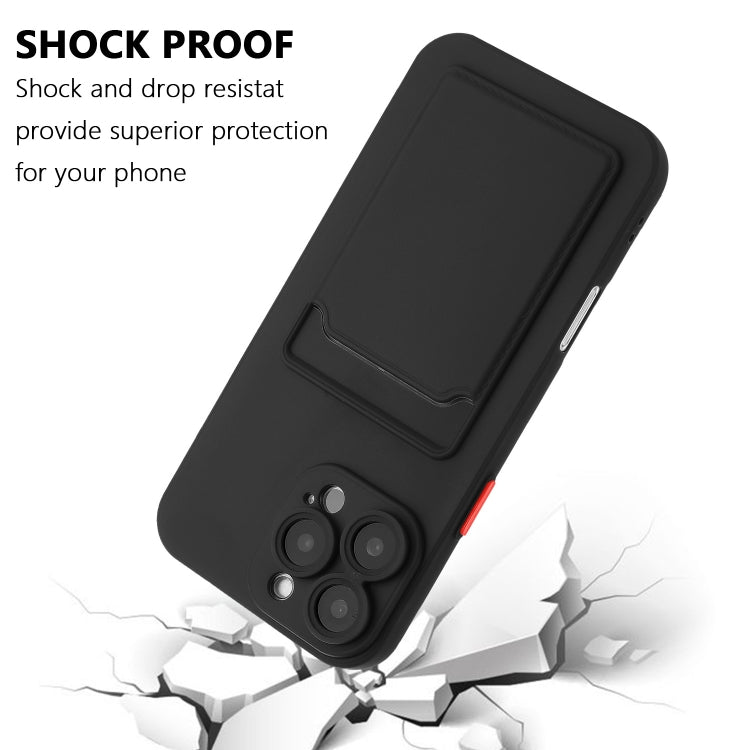 For iPhone 16 Pro Skin Feel Card Contrast Color Button TPU Phone Case