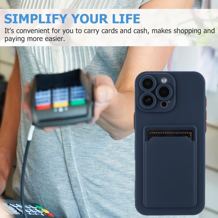 For iPhone 16 Pro Max Skin Feel Card Contrast Color Button TPU Phone Case