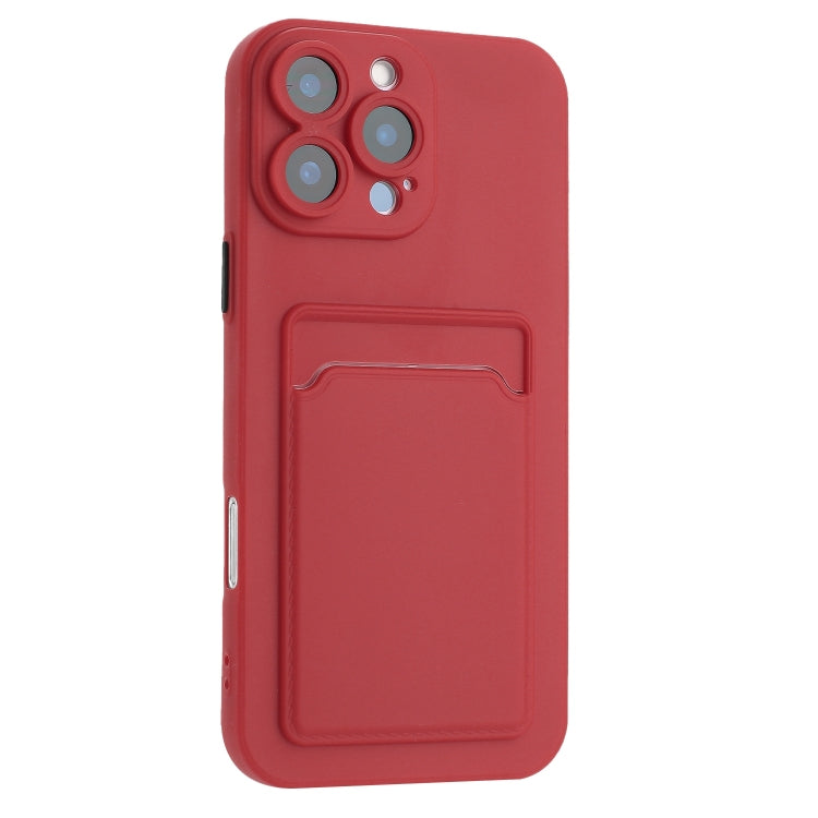 For iPhone 16 Pro Max Skin Feel Card Contrast Color Button TPU Phone Case