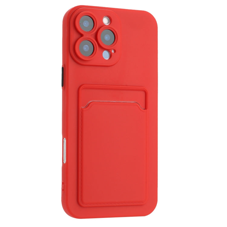 For iPhone 16 Pro Max Skin Feel Card Contrast Color Button TPU Phone Case