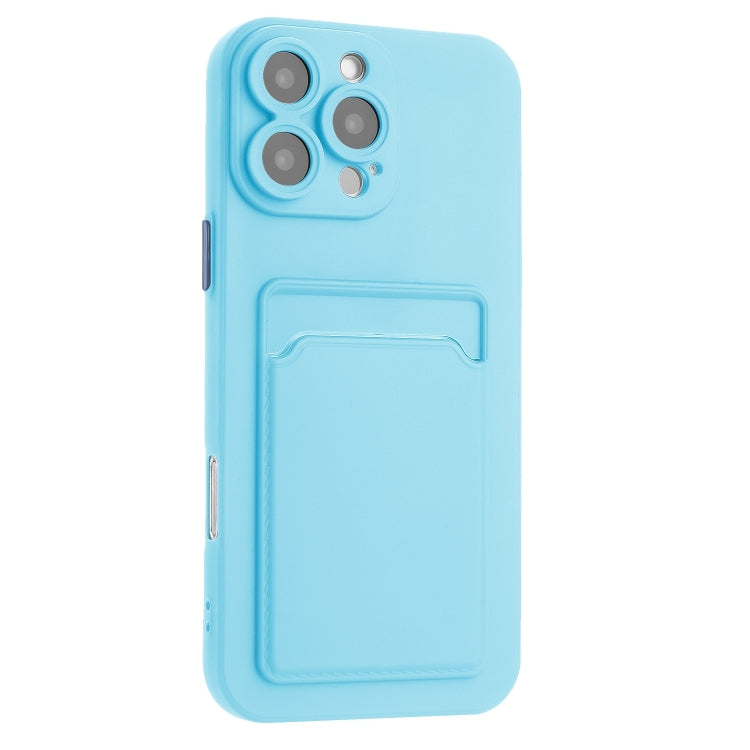 For iPhone 16 Pro Max Skin Feel Card Contrast Color Button TPU Phone Case