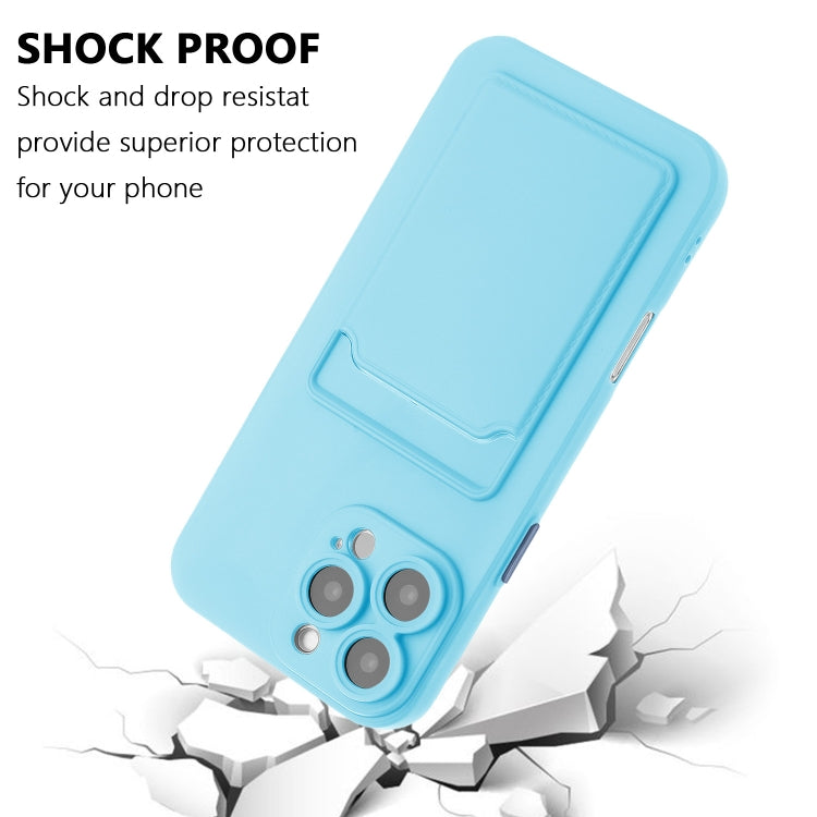 For iPhone 16 Pro Max Skin Feel Card Contrast Color Button TPU Phone Case