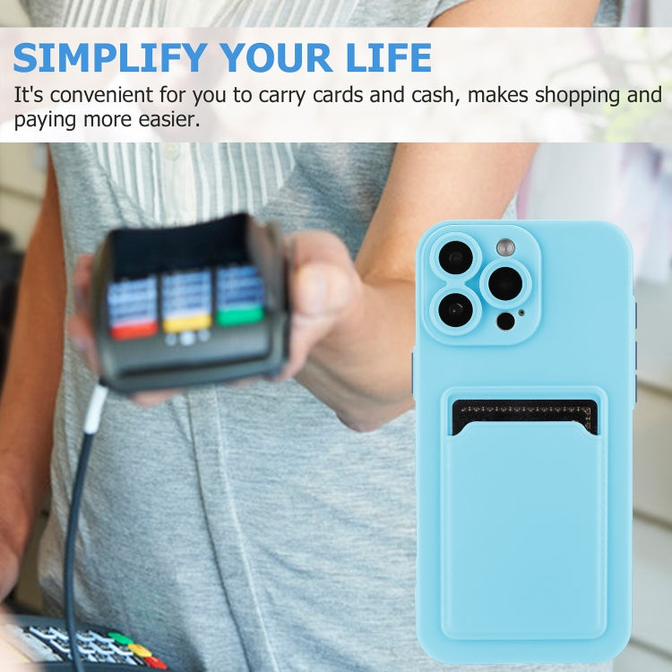 For iPhone 16 Pro Max Skin Feel Card Contrast Color Button TPU Phone Case
