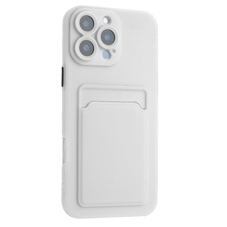 For iPhone 16 Pro Max Skin Feel Card Contrast Color Button TPU Phone Case