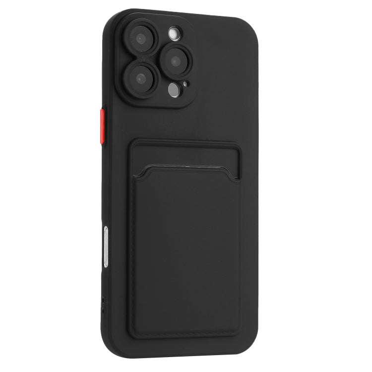 For iPhone 16 Pro Max Skin Feel Card Contrast Color Button TPU Phone Case