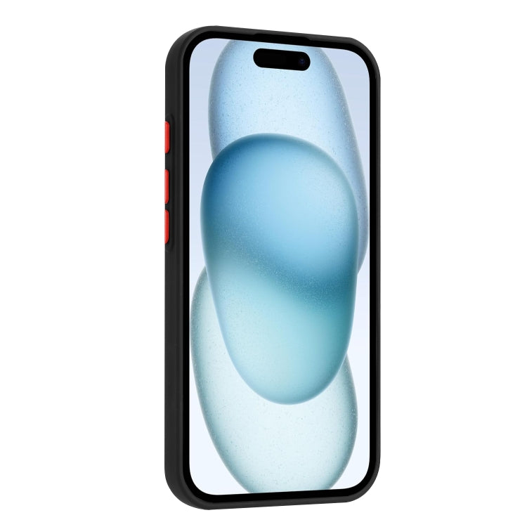 For iPhone 16 Pro Max Skin Feel Card Contrast Color Button TPU Phone Case