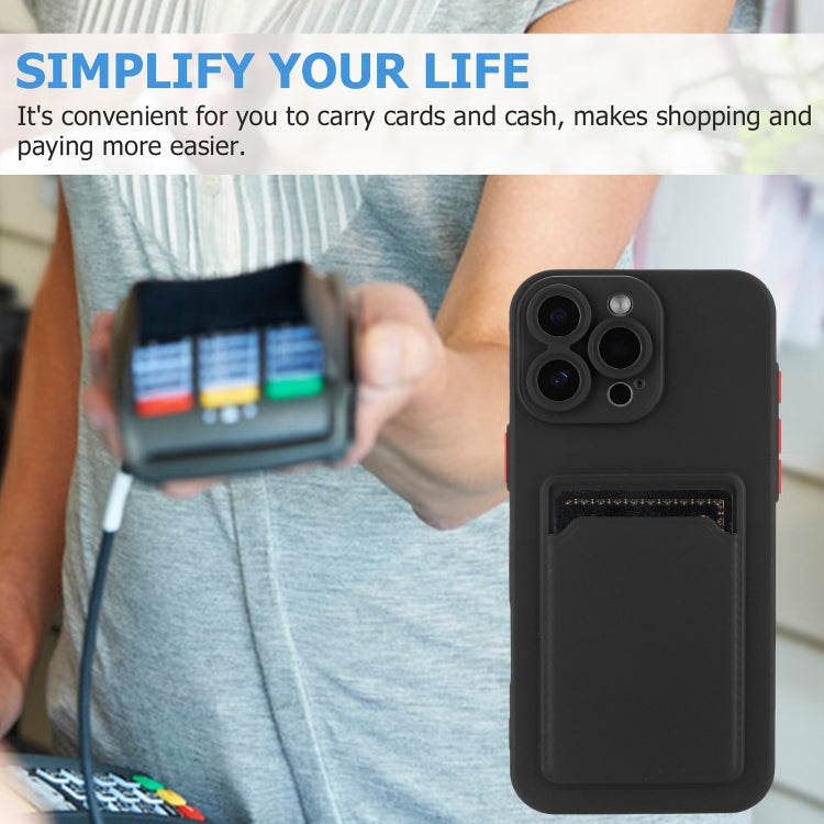 For iPhone 16 Pro Max Skin Feel Card Contrast Color Button TPU Phone Case