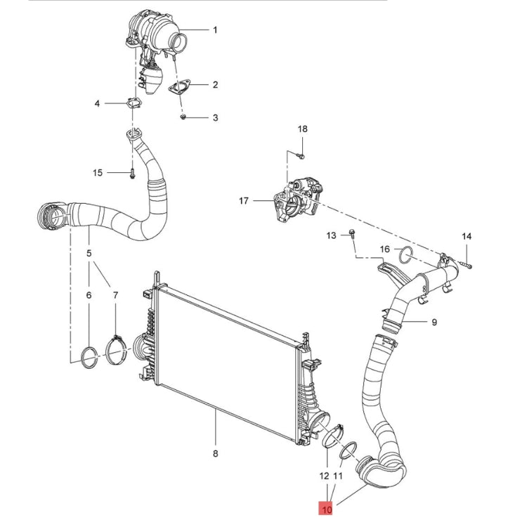 Intake Hose Turbo Intercooler Pipe 13242121  for  INSIGNIA