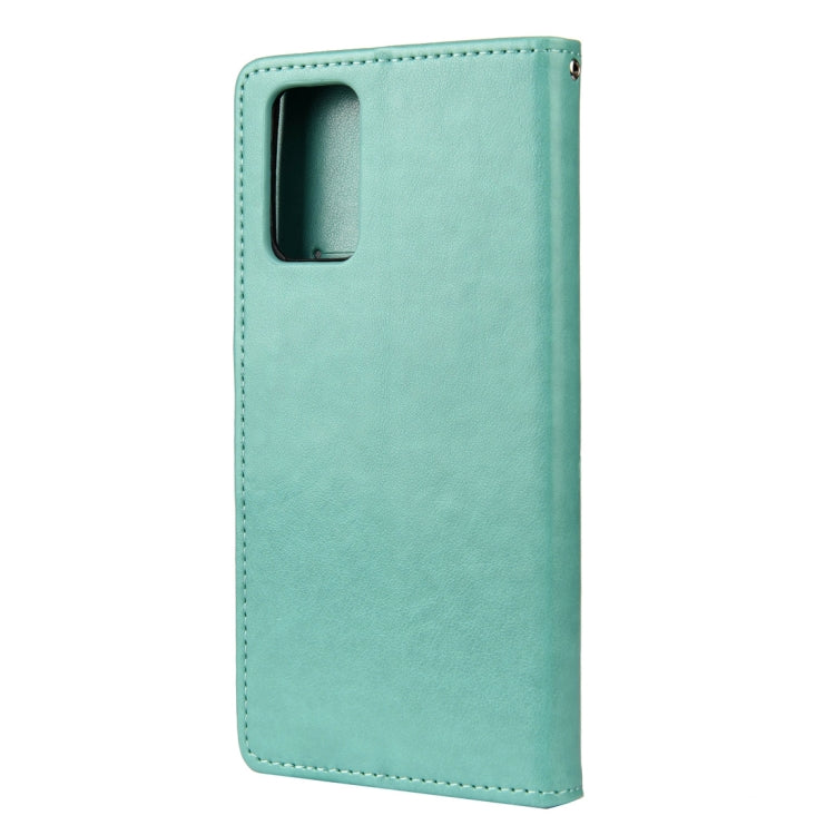 For Samsung Galaxy Note20 Butterfly Flower Embossing Horizontal Flip Leather Case with Holder & Card Slots & Wallet