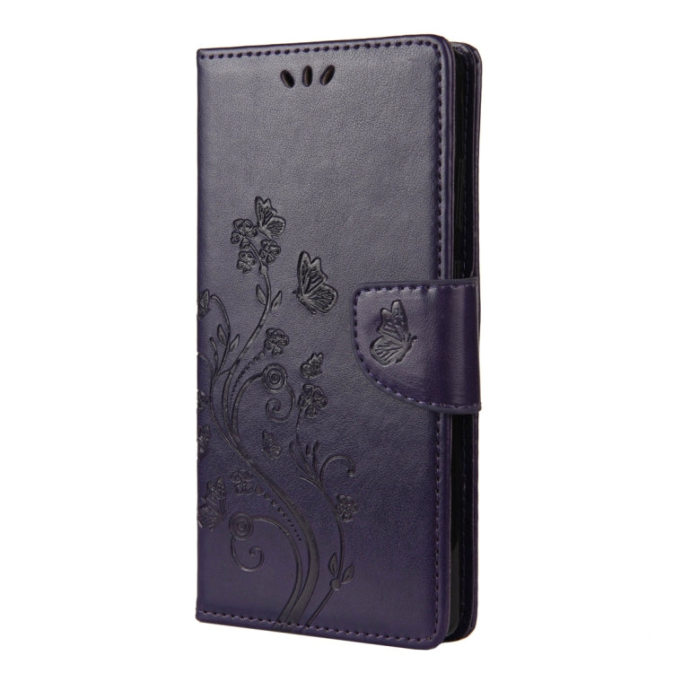For Samsung Galaxy Note20 Butterfly Flower Embossing Horizontal Flip Leather Case with Holder & Card Slots & Wallet