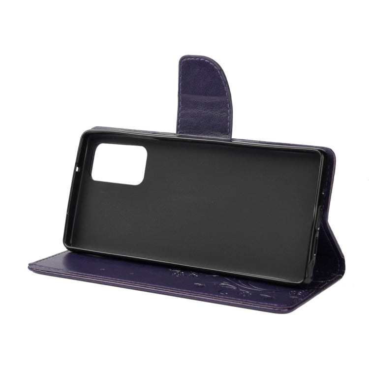 For Samsung Galaxy Note20 Butterfly Flower Embossing Horizontal Flip Leather Case with Holder & Card Slots & Wallet