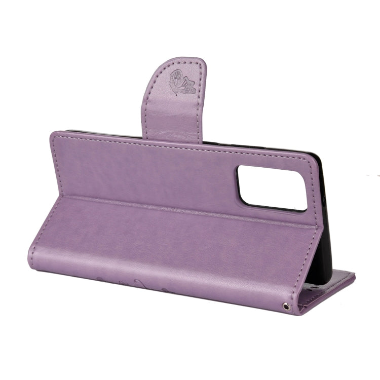 For Samsung Galaxy Note20 Butterfly Flower Embossing Horizontal Flip Leather Case with Holder & Card Slots & Wallet