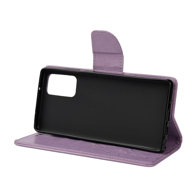 For Samsung Galaxy Note20 Ultra Butterfly Flower Embossing Horizontal Flip Leather Case with Holder & Card Slots & Wallet