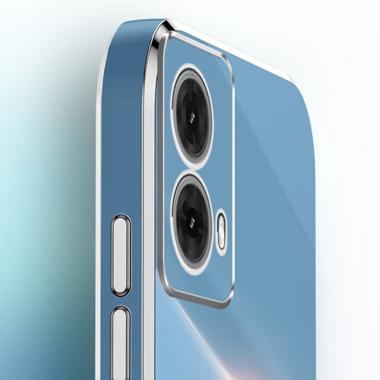 For Motorola Moto G85 XINLI Straight Edge 6D Electroplate TPU Phone Case with Ring Holder