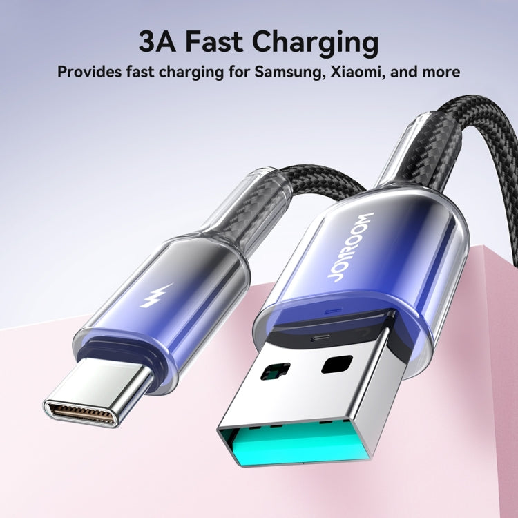 JOYROOM S-A42 Crystal Clear Series Fast Charging Data Cable, USB to Type-C Cable, Length: 1.2m