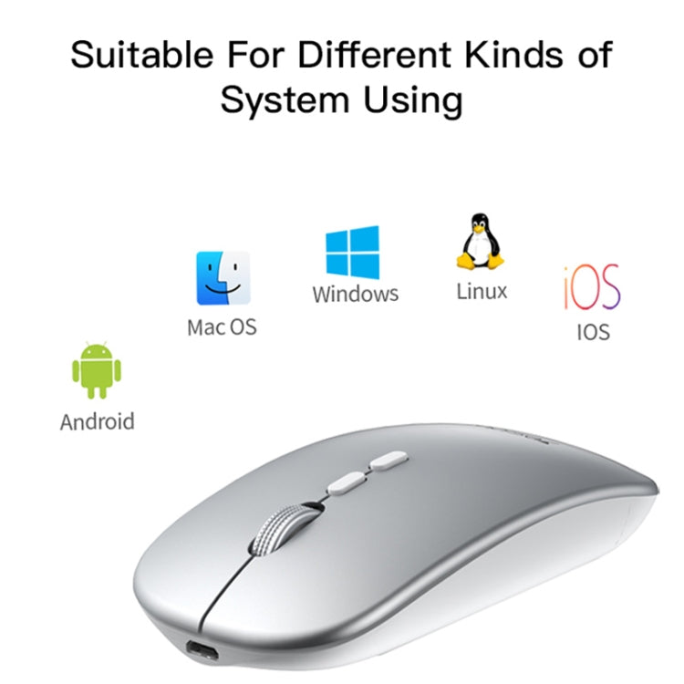 Yesido KB15 Slim 2.4G Rechargeable Wireless Optical Mouse - White