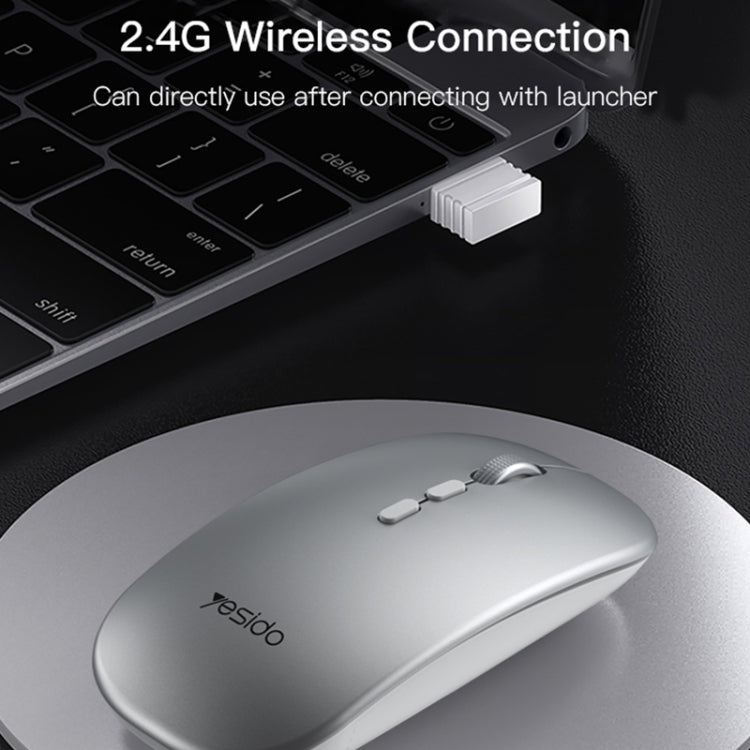 Yesido KB15 Slim 2.4G Rechargeable Wireless Optical Mouse - White