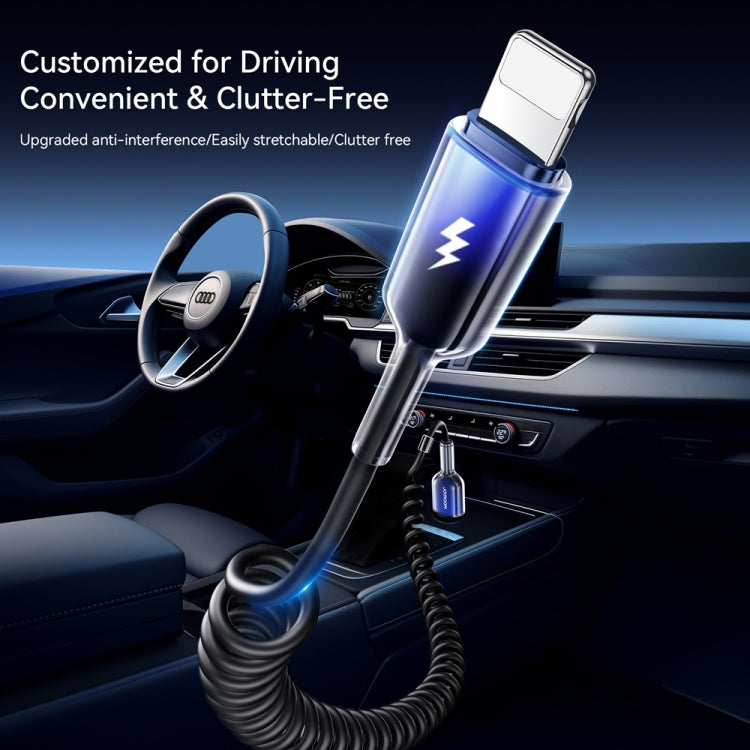 JOYROOM S-A43 3A USB to 8 Pin Coiled Fast Charging Data Cable, Length:1.5m - Black