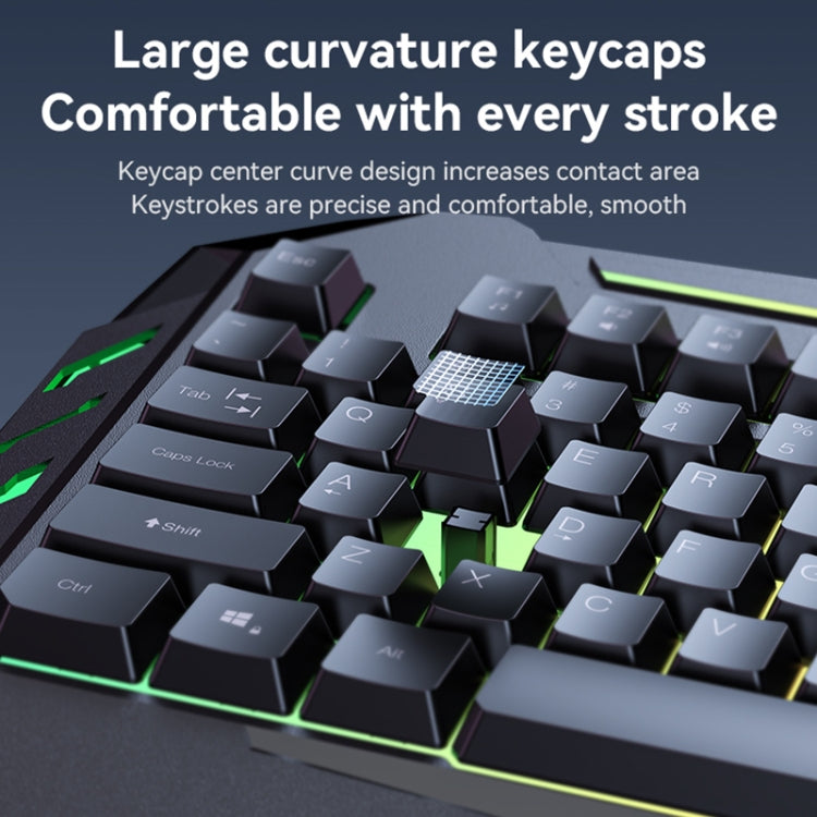 Yesido KB21 104-key 1.5m USB Wired Keyboard with Breathing Light - Black