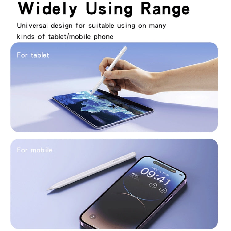 Yesido ST15 Anti-mistouch Magnetic Adhesive Active Universal Capacitive Stylus Pen - White