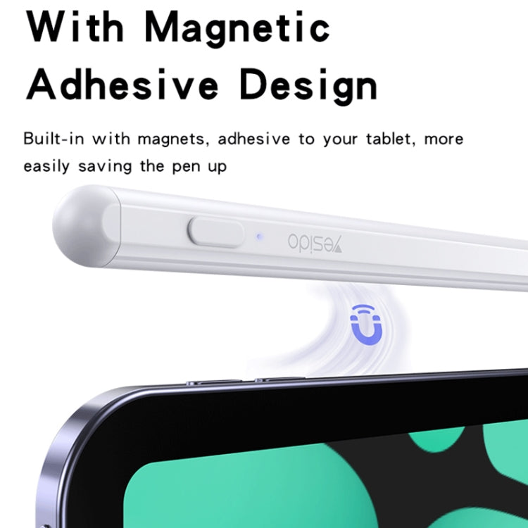 Yesido ST15 Anti-mistouch Magnetic Adhesive Active Universal Capacitive Stylus Pen - White